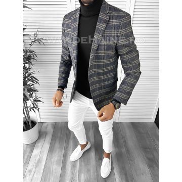 Sacou barbati slim fit in carouri B9746  20-1.3