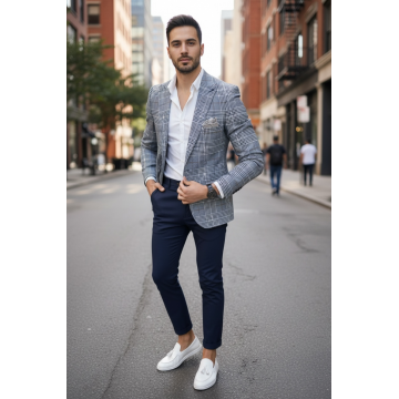 Sacou barbati slim fit in dungi 1041  i6-6