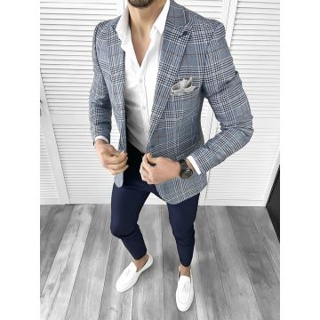 Sacou barbati slim fit in dungi 1041 E E 39-2 / 56-1 ~