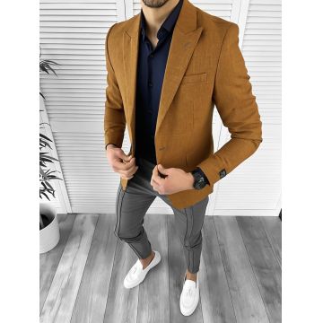 Sacou barbati slim fit maro 10203 E 73-5 ~