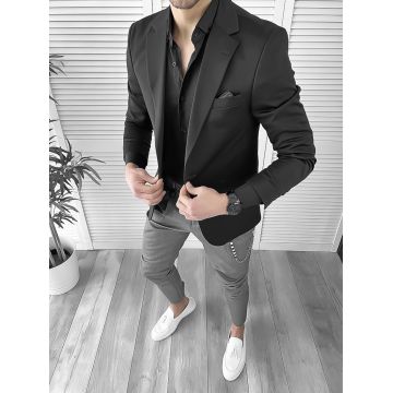 Sacou barbati slim fit negru 10128 E