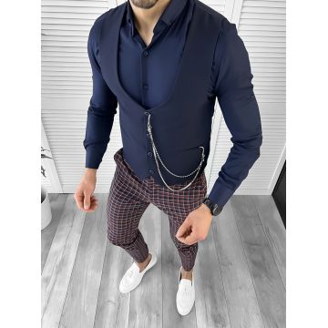 Tinuta barbati smart casual Pantaloni + Camasa+Vesta 10408