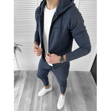 Trening barbati albastru pantaloni + hanorac 14047 34-2