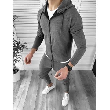 Trening barbati gri pantaloni + hanorac 14047 84-1