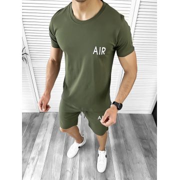 Trening barbati kaki pantaloni + tricou 201 D3-3.3