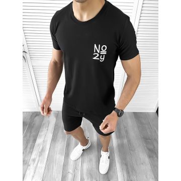Trening barbati negru pantaloni + tricou 10590 O6-3.2