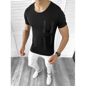 Tricou barbati negru slim fit Vagabond B1950 N1-3.1