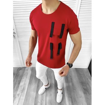 Tricou barbati rosu slim fit Vagabond B1950  N3-5.3
