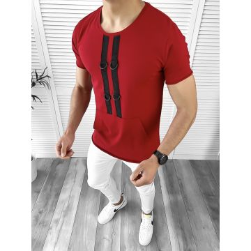 Tricou barbati rosu slim fit Vagabond B1955 N7-4.3
