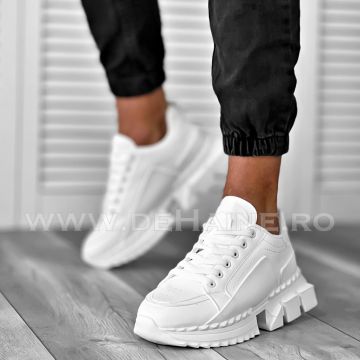 Adidasi barbati casual albi LM052 T1-3