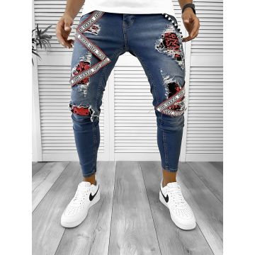 Blugi barbati conici albastri 00533 B16-2
