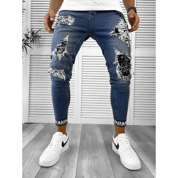 Blugi barbati conici albastri 00534 B16-4