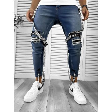 Blugi barbati conici albastri 00542 F3-1