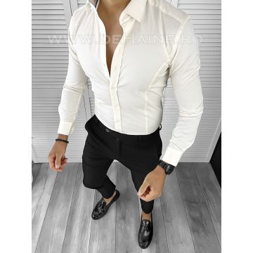 Camasa barbati bej slim fit B1357 W5