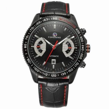 Ceas barbatesc Forsining model sport curea din piele neagra mecanism automatic calendar complet + cutie cadou Ceas barbatesc Forsining model sport curea din piele neagra mecanism automatic calendar complet + cutie cadou