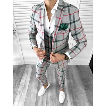 Costum barbati slim fit + Vesta B5363 83-5 E~