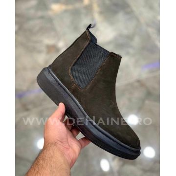 Ghete barbati piele intoarsa maro B3398  T53-3
