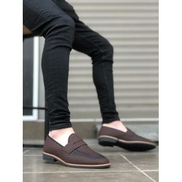 Mocasini barbati maro  tapla subtire  piele eco  comozi 12222  N15-2