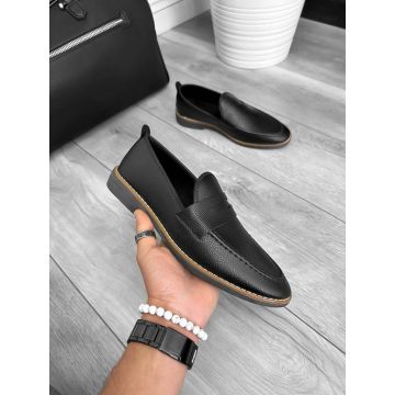 Mocasini barbati negri  tapla subtire  piele eco  comozi 12220 N1–1