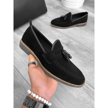 Mocasini barbati negri  tapla subtire  piele eco  comozi 12223 N17-3