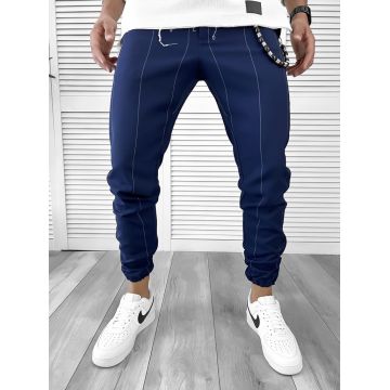 Pantaloni barbati casual albastri cu dungi 11955 F7-5