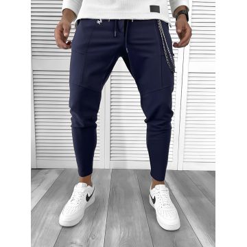 Pantaloni de trening bleumarin conici 12108 X22-1