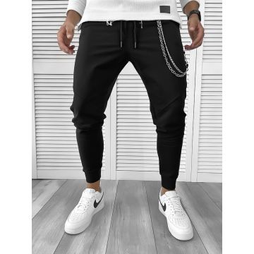 Pantaloni de trening negri conici 12111 Z17-4