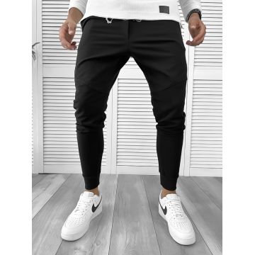 Pantaloni de trening negri conici 12112 Y14-3