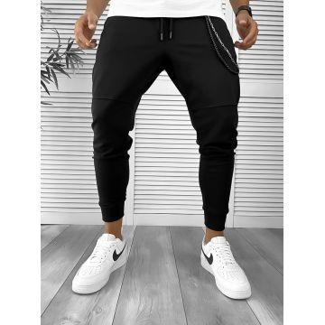 Pantaloni de trening negri conici 12237 Y20-4