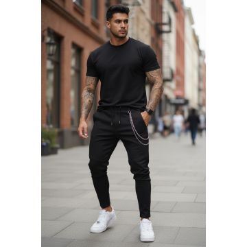 Pantaloni de trening negru conici 12108 Z33