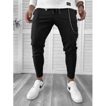 Pantaloni de trening negru conici 12109 Y9-1.2.3