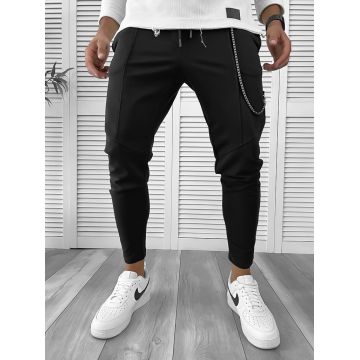 Pantaloni de trening negru conici 12109 X21-4