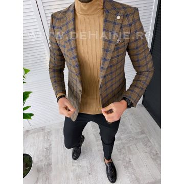 Sacou barbati in carouri slim fit PREMIUM B3262 E74-4