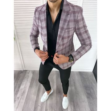 Sacou barbati slim fit in carouri 11982  P19-3.3