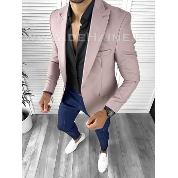 Sacou barbati slim fit roz B8566 80-4.1