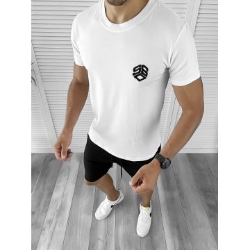 Trening barbati alb/negru pantaloni + tricou 11701 98-4*
