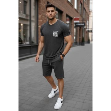 Trening barbati gri inchis pantaloni + tricou 11699 111-2.3