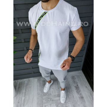 Tricou barbati alb PREMIUM slim fit ZR B1135 N6-4.2