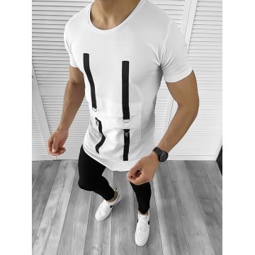 Tricou barbati alb slim fit Vagabond B1954  O2-5.2