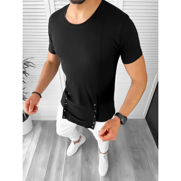 Tricou barbati negru slim fit Vagabond B1947  N1-3.1