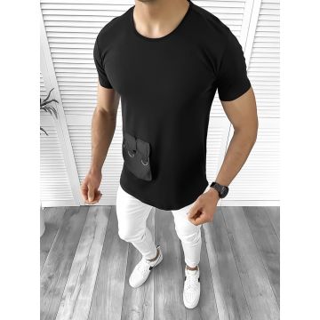 Tricou barbati negru slim fit Vagabond B1949 N5-3.1