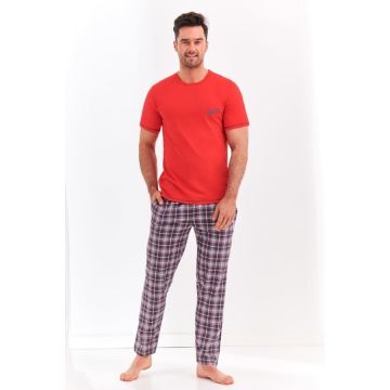 Pijama din bumbac Jeremi - Rosu Rosu XXL