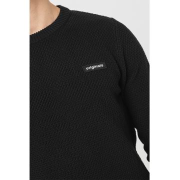 Pulover cu decolteu la baza gatului si aspect texturat Silver Lake