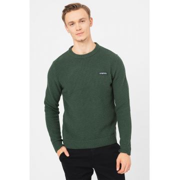 Pulover cu decolteu la baza gatului si aspect texturat Silver Lake