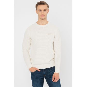 Pulover cu decolteu la baza gatului si aspect texturat Silver Lake