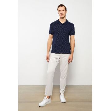 Tricou polo cu aspect de material pique