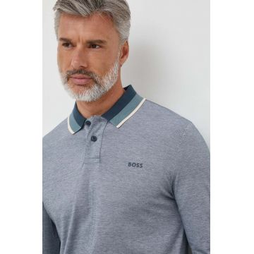 Boss Orange longsleeve din bumbac BOSS ORANGE culoarea verde, modelator
