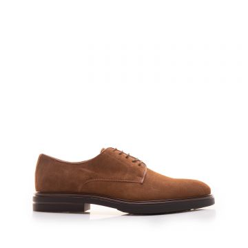 Pantofi casual bărbați din piele naturală, Leofex - 991 Cognac Velur