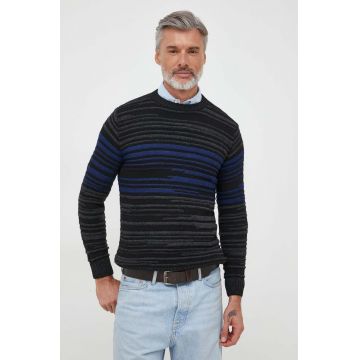 Sisley pulover din amestec de lana barbati, culoarea gri