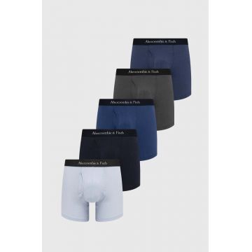 Abercrombie & Fitch boxeri 5-pack barbati, culoarea albastru marin